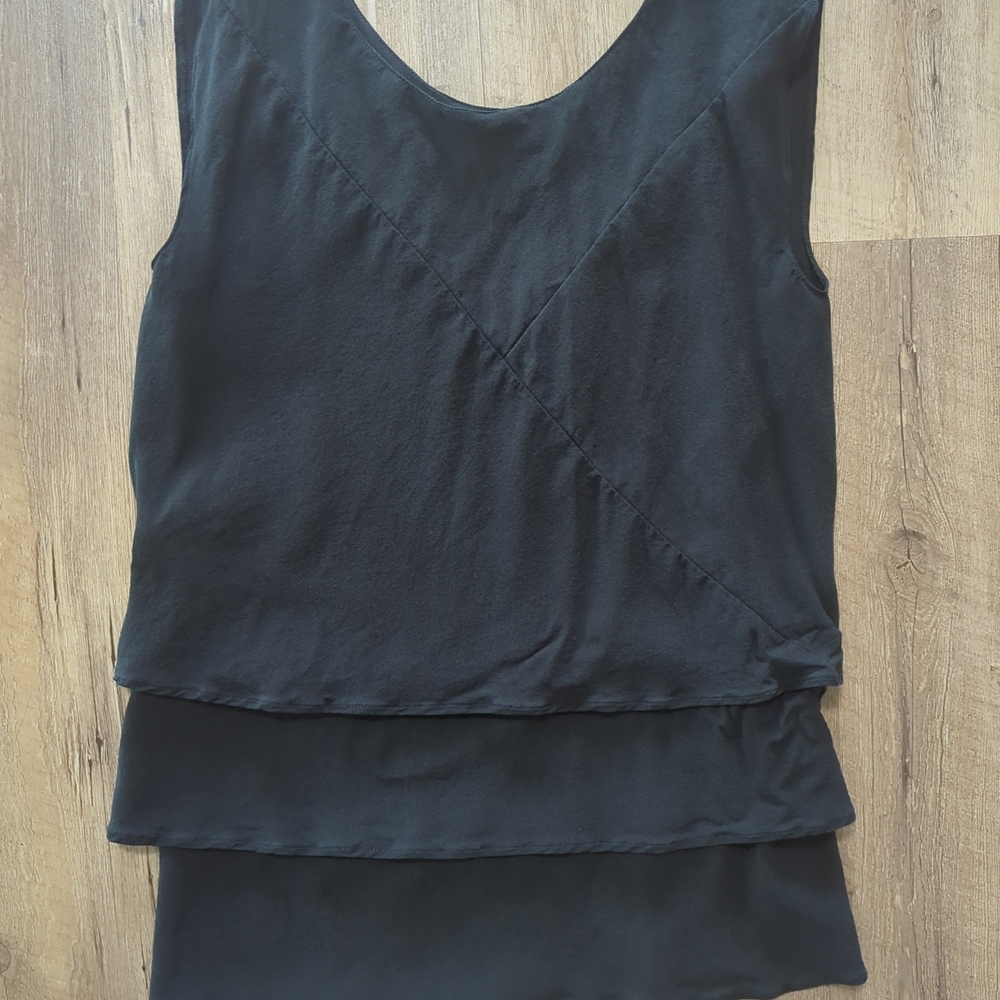 Designer Carter Smith Shibori Black Layered Tank Top
